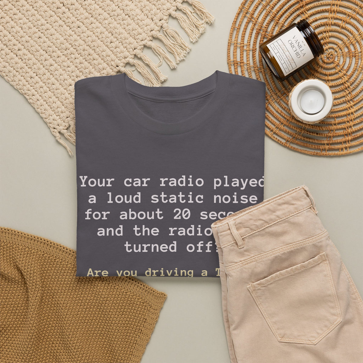 Are You Driving a Tesla? Funny Car Radio Riddle T-Shirt